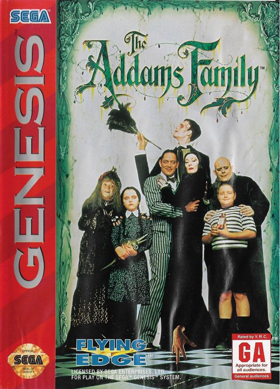 The Addams Family box art for Sega Mega Drive